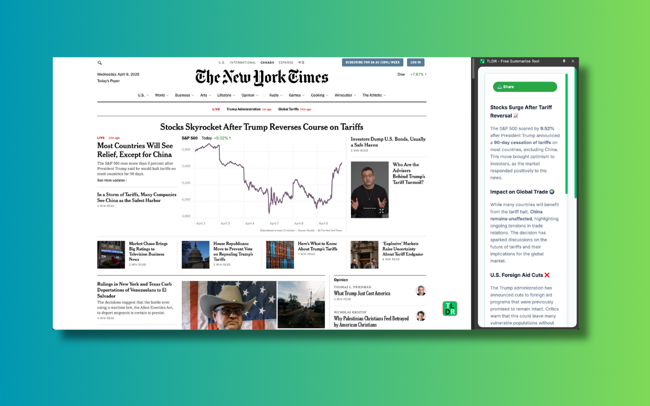 SnipIt Summarizer browser extension interface showing summary generation process